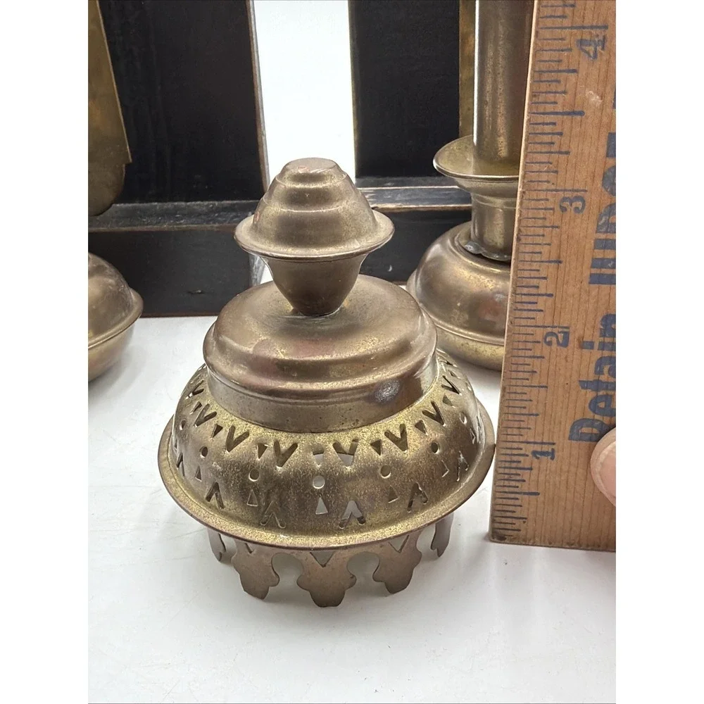 Set Of 2 Vintage Brass Carriage Railroad Train Wall Sconce Candle Lamps